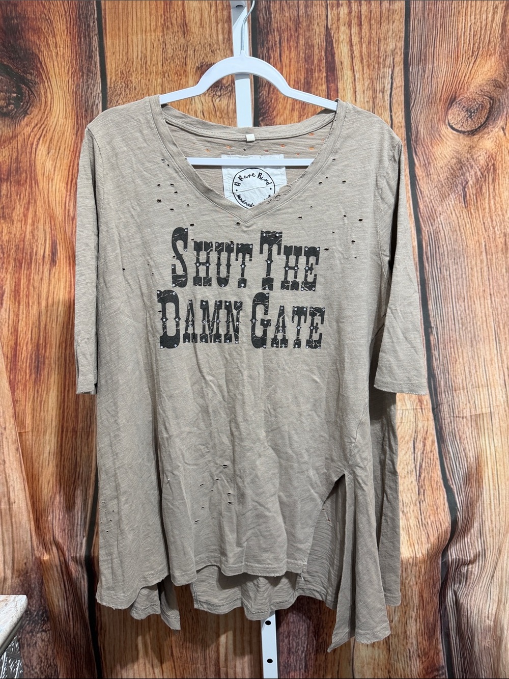 A Rare Bird Short Sleeve Tee Size SM “Shut the Dxxn Gate”